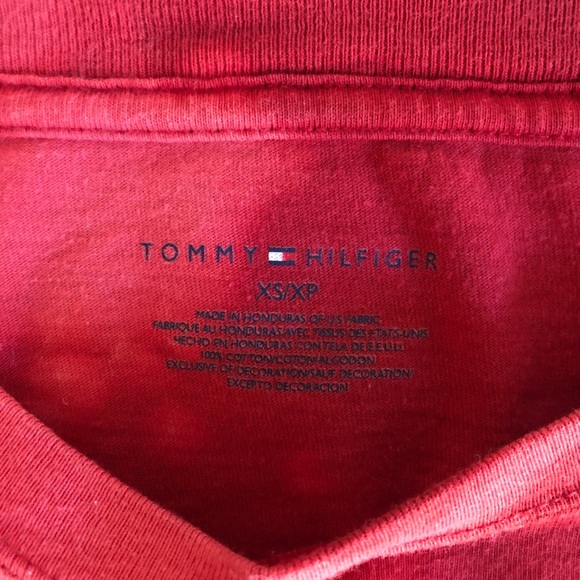 Tommy Hilfiger custom bleach red crop top tee XS - Picture 6 of 6